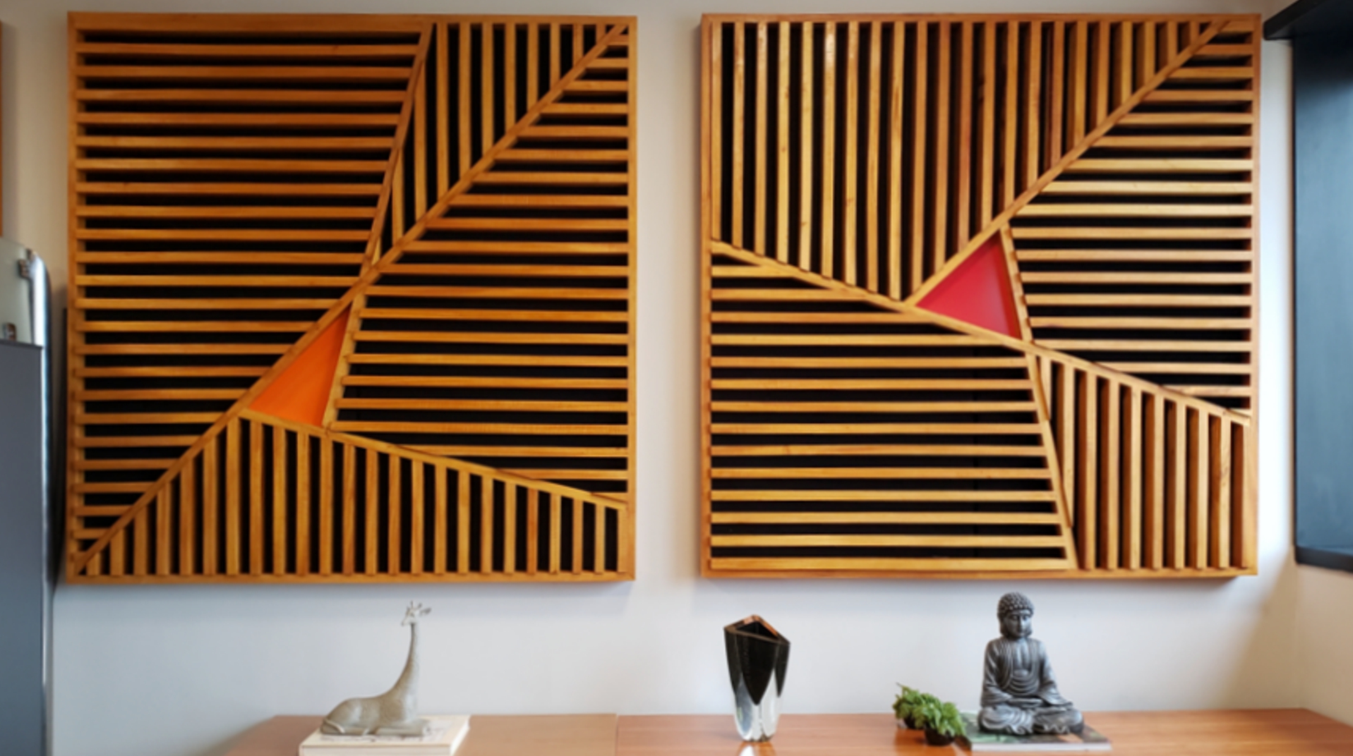 3 Paineis em madeira: Série "Equilíbrio"