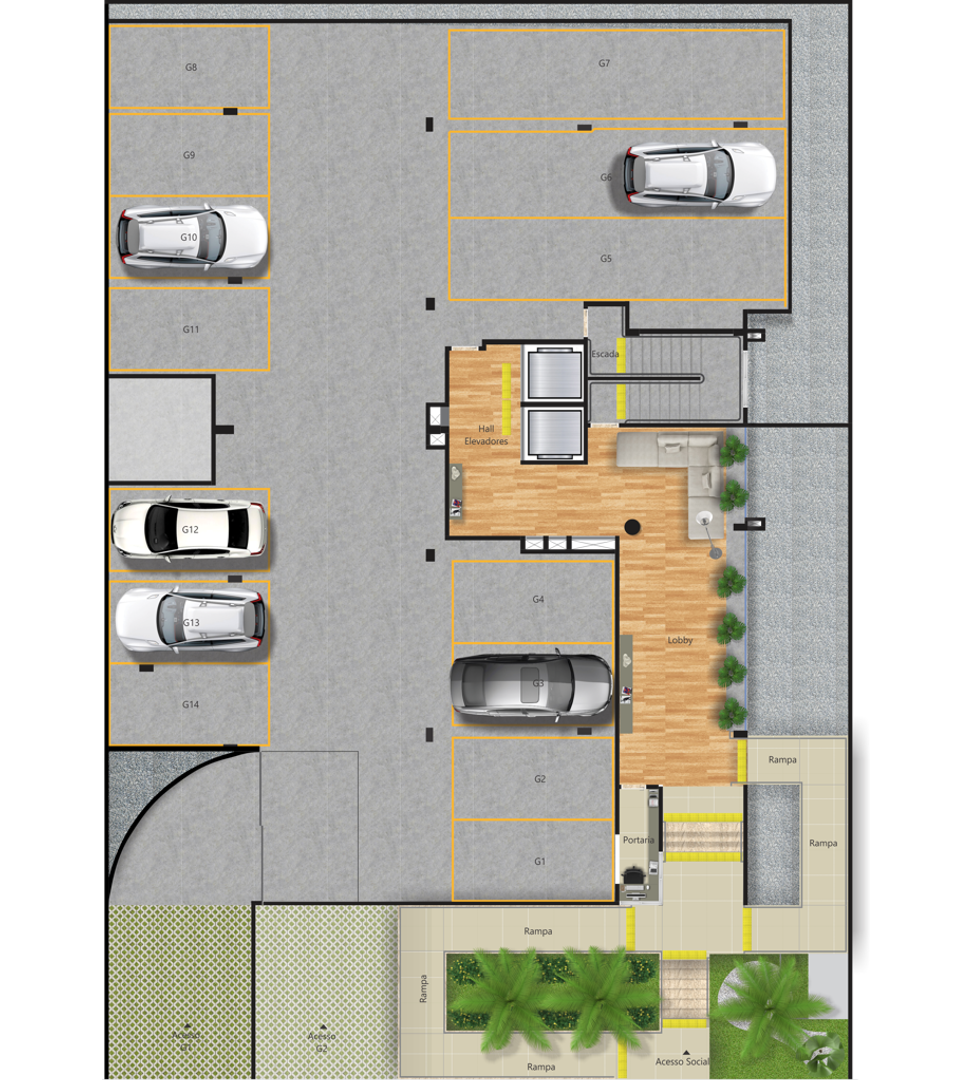 Blue Ocean Planta do Lobby e G1