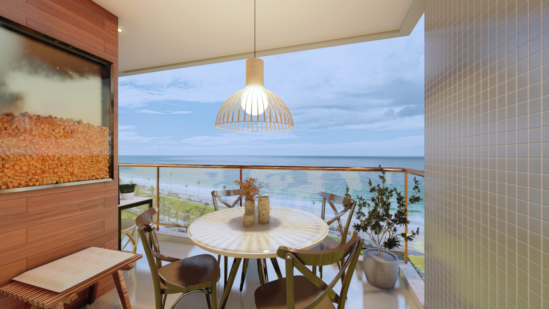 Blue Ocean Varanda do apartamento tipo 2