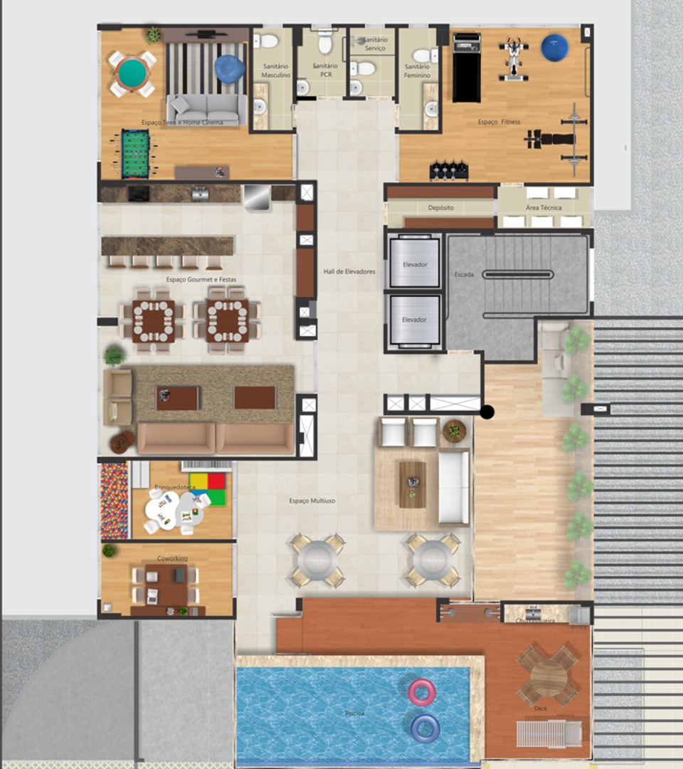 Blue Ocean Planta Decorada do Playground